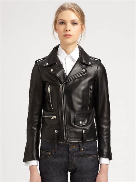 leather jacket yves saint laurent|ysl leather jacket women's.